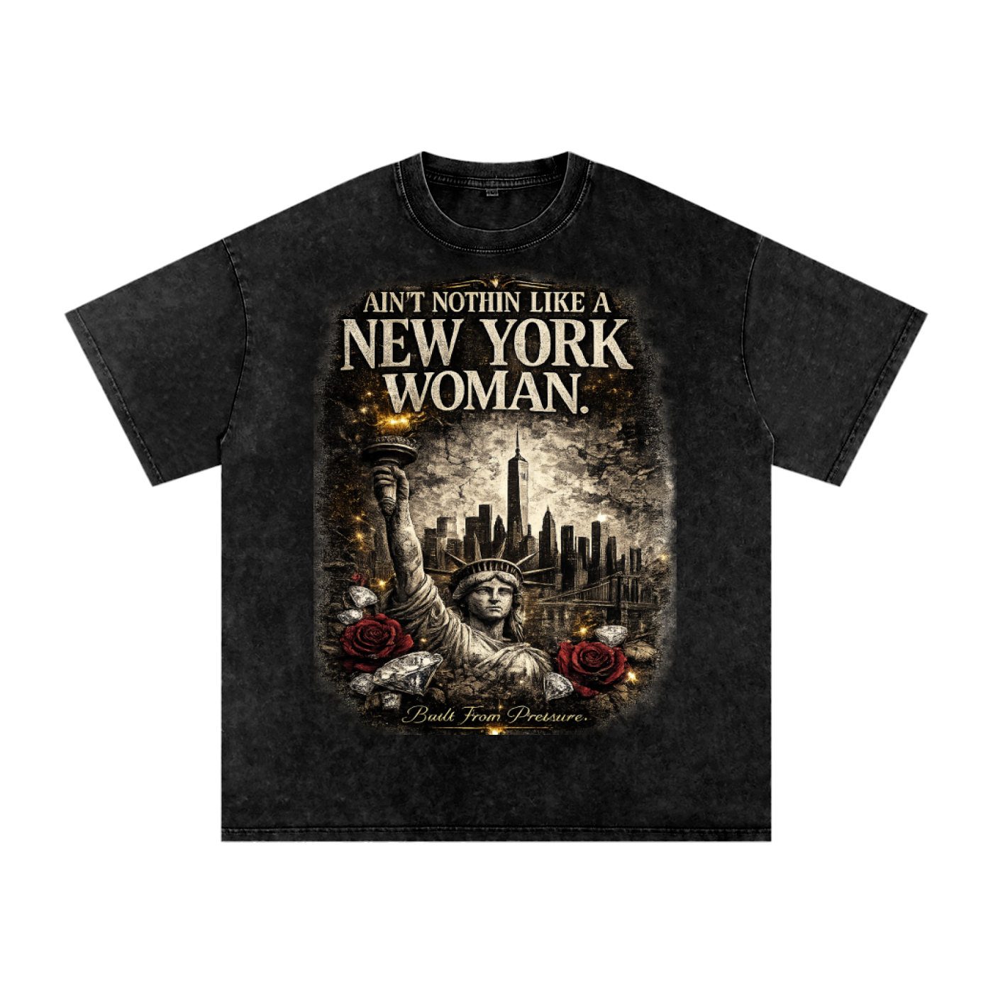 Snow Washed Oversized Cotton T-Shirt