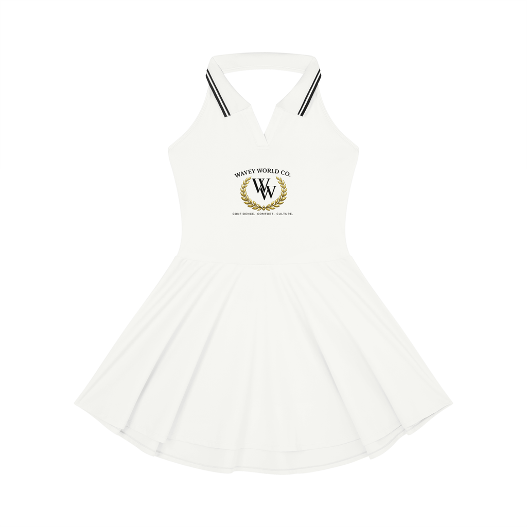 Wavey World limited edition  Collared Halter A-Line Tennis Dress