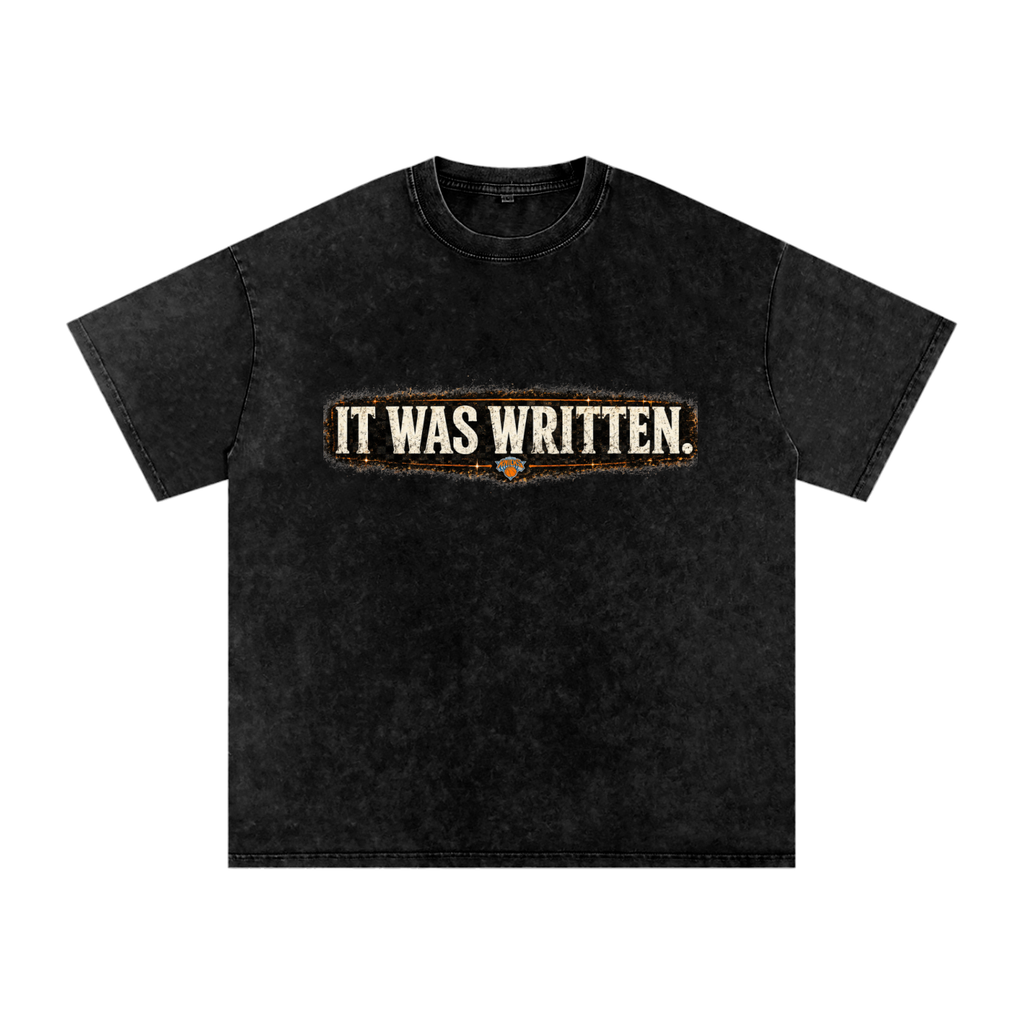 "IT WAS WRITTEN - 2026 NBA CHAMPIONS" Snow Washed Oversized Cotton T-Shirt (UNISEX)