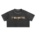 "IT WAS WRITTEN 2026 NBA CHAMPIONS" Snow Washed Crop Top