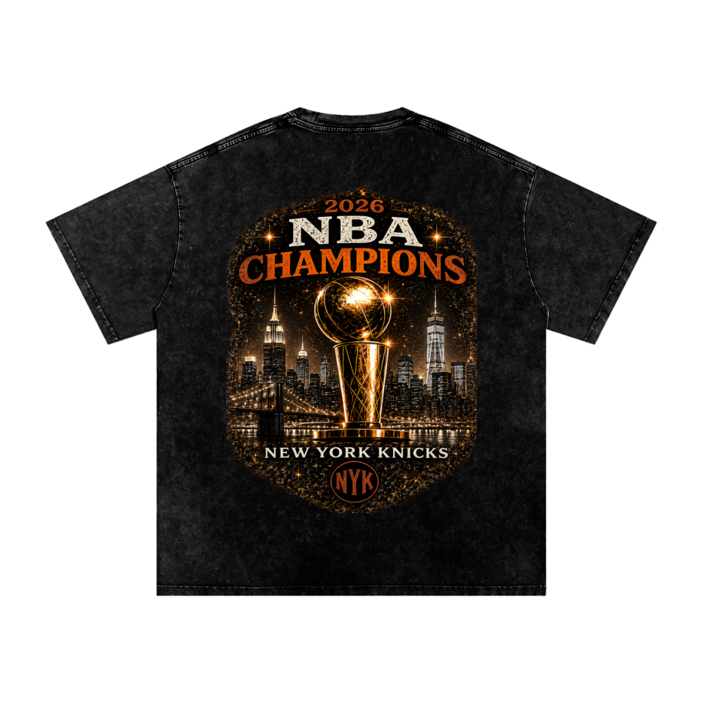 "IT WAS WRITTEN - 2026 NBA CHAMPIONS" Snow Washed Oversized Cotton T-Shirt (UNISEX)