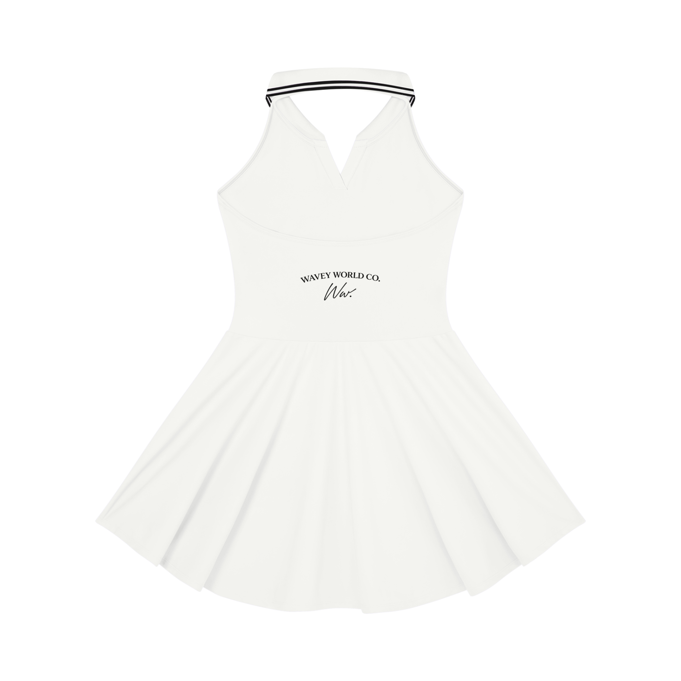 Wavey World limited edition  Collared Halter A-Line Tennis Dress